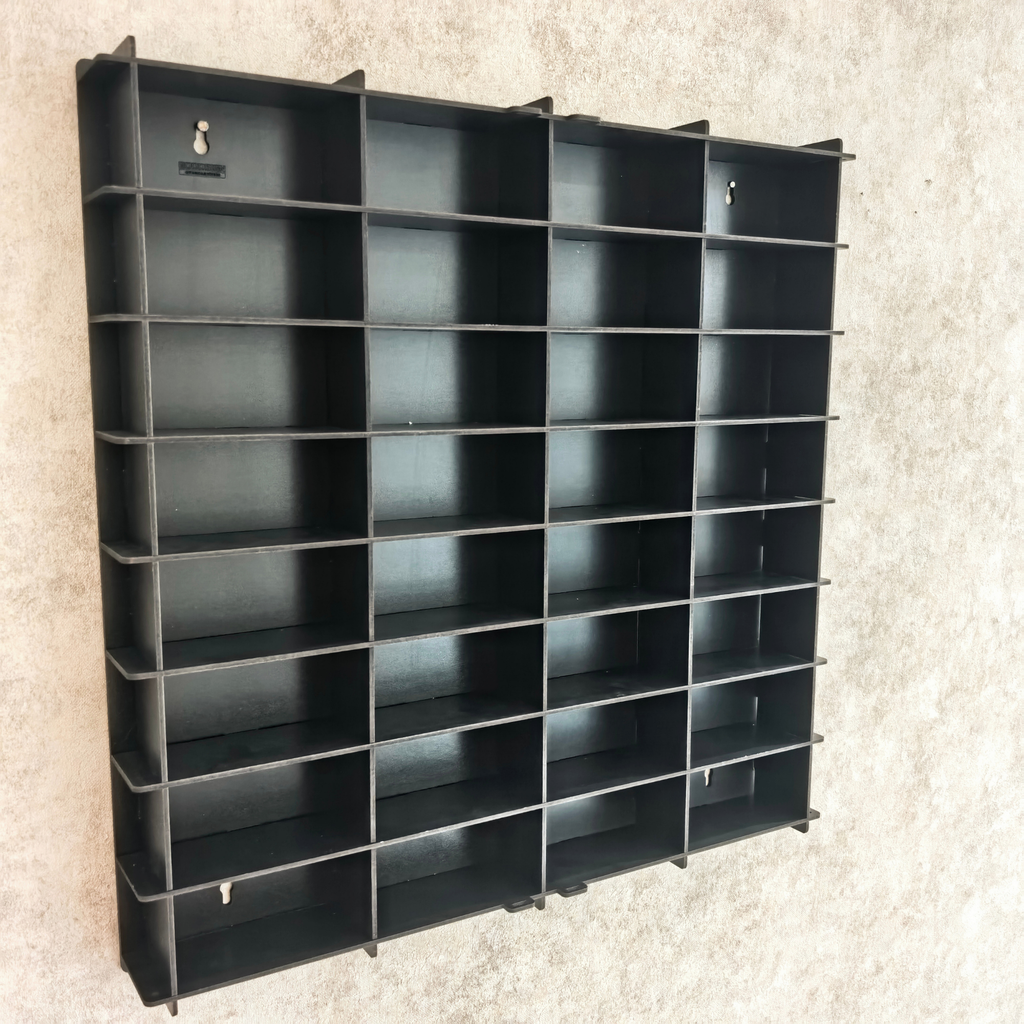 1:43 Scale Model Car Display Case with Acrylic Cover, 32 Slot Wall Mounted Diecast Car Showcase, Dustproof Collector Display Shelf