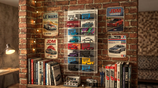 1:64 Diecast Model Car Display Case | Compatible with Mini GT, Kaido House & Pop Race | 18-Car Acrylic Display Showcase
