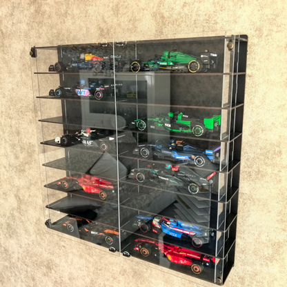 Formula 1 Display Case Wall Mounted Model Car Display Shelf Acrylic Showcase 50x50 cm Collector Storage Organizer Decor