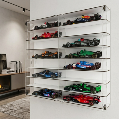 Formula 1 Display Case Wall Mounted Model Car Display Shelf Acrylic Showcase 50x50 cm Collector Storage Organizer Decor