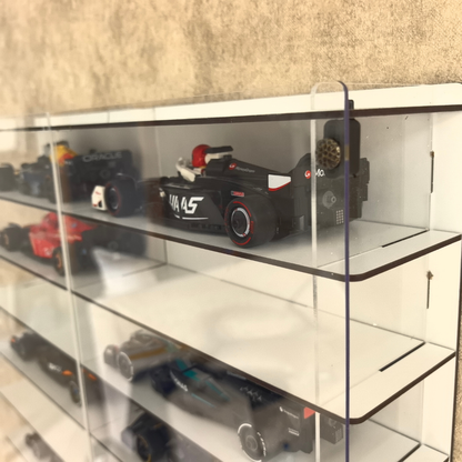 Formula 1 Display Case Wall Mounted Model Car Display Shelf Acrylic Showcase 50x50 cm Collector Storage Organizer Decor