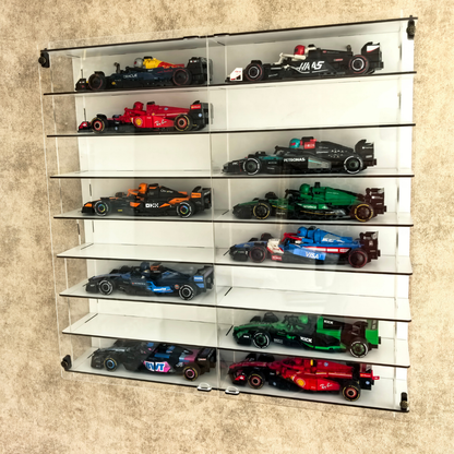 Formula 1 Display Case Wall Mounted Model Car Display Shelf Acrylic Showcase 50x50 cm Collector Storage Organizer Decor