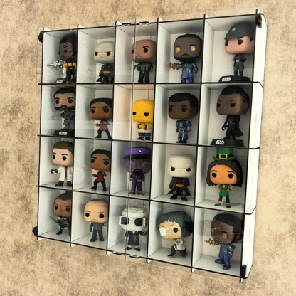 Figure Display Case, Collection Shelf, Wall Display Cabinet, Acrylic Door Showcase, 25 Compartment Collector Display Organizer