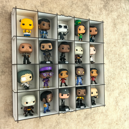 Figure Display Case, Collection Shelf, Wall Display Cabinet, Acrylic Door Showcase, 25 Compartment Collector Display Organizer