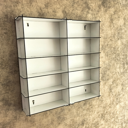 1:24 Model Car Display Case Wooden Wall Cabinet Acrylic Door Display Shelf Collector Showcase 10 Compartments