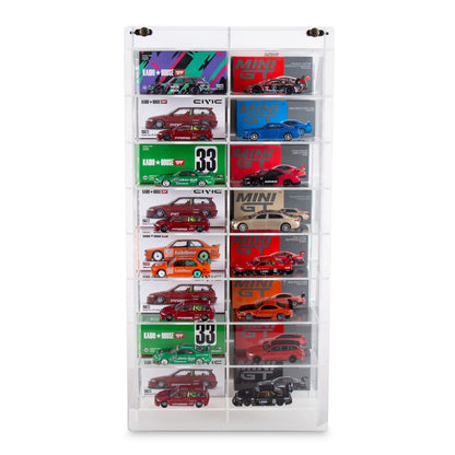 1:64 Diecast Model Car Display Case | Compatible with Mini GT, Kaido House & Pop Race | 18-Car Acrylic Display Showcase