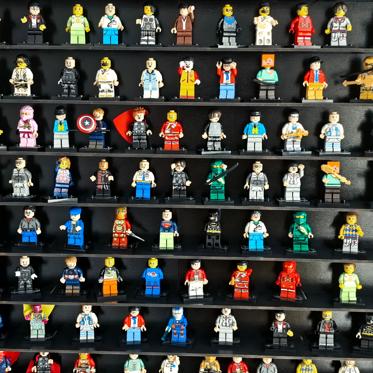 120+ Mini Figure Display Case, Wall Mounted Collectible Shelf, Acrylic Dustproof Display Cabinet, Large Figure Organizer, Free Shipping