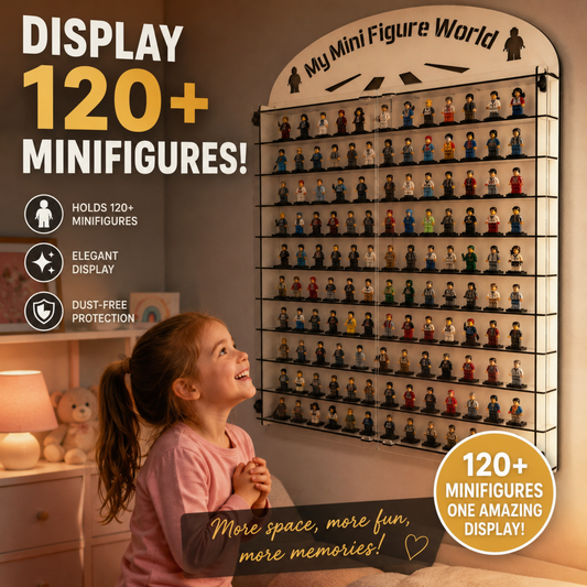 120+ Mini Figure Display Case, Wall Mounted Collectible Shelf, Acrylic Dustproof Display Cabinet, Large Figure Organizer, Free Shipping
