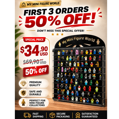 120+ Mini Figure Display Case, Wall Mounted Collectible Shelf, Acrylic Dustproof Display Cabinet, Large Figure Organizer, Free Shipping